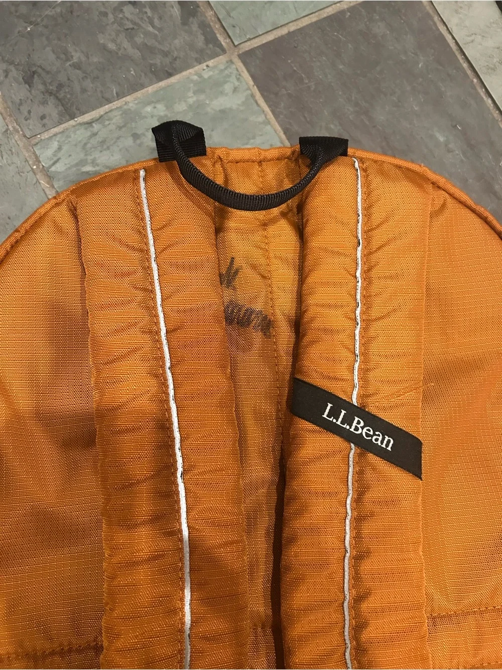 L.L. Bean Orange Backpack with Black Base